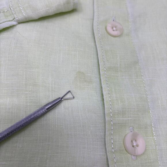 Tommy Bahama Mens XL Light Green 100% Linen Long Sleeve Button Up Shirt - Picture 3 of 6